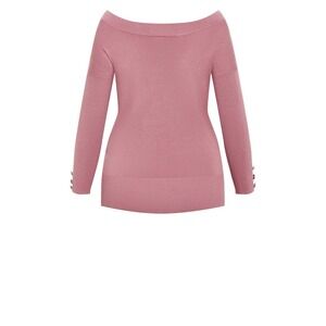 City Chic Intrigue Jumper Pullover Sweater - Dusty Orchid - XL